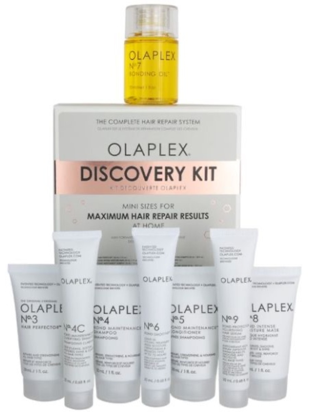 OLAPLEX 8-piece Discovery Kit with Full Size No. 7 Bonding Oil